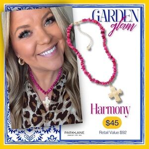 BNIB Park Lane Harmony Necklace with Pink Beads and Gold Cross
